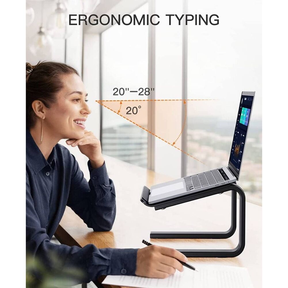 Ergonomic Laptop Stand Riser Compatible with 10-15.6” Laptop Black - Picture 3 of 6